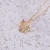 Copper 18K Gold Plated Simple Style Classic Style Flower Butterfly Inlay Zircon Pendant Necklace main image 2