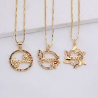 Copper 18K Gold Plated Simple Style Classic Style Flower Butterfly Inlay Zircon Pendant Necklace main image 5
