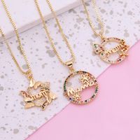 Copper 18K Gold Plated Simple Style Classic Style Flower Butterfly Inlay Zircon Pendant Necklace main image 1