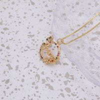 Copper 18K Gold Plated Simple Style Classic Style Flower Butterfly Inlay Zircon Pendant Necklace main image 4