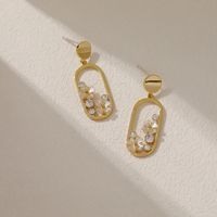 1 Pair Elegant Formal Sweet Flower Plating Inlay Copper Zircon 18K Gold Plated Drop Earrings main image 1
