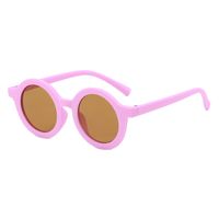 Cute Solid Color Ac Round Frame Full Frame Kids Sunglasses sku image 12
