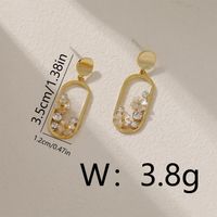 1 Pair Elegant Formal Sweet Flower Plating Inlay Copper Zircon 18K Gold Plated Drop Earrings sku image 1