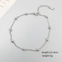 Casual Vacation Simple Style Solid Color 304 Stainless Steel Titanium Steel Chain Unisex Anklet sku image 1