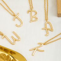 Simple Style Classic Style Letter Imitation Pearl Alloy Irregular Women's Pendant Necklace main image 4