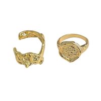 Wholesale Jewelry Simple Style Solid Color Alloy Gold Plated Irregular Plating Rings main image 5