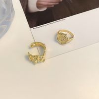 Wholesale Jewelry Simple Style Solid Color Alloy Gold Plated Irregular Plating Rings sku image 1