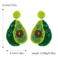 1 Pair Cute Pear Inlay Seed Bead Rhinestones Drop Earrings main image 3