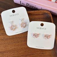 1 Pair Sweet Simple Style Bow Knot Inlay Alloy Zircon Ear Studs main image 10