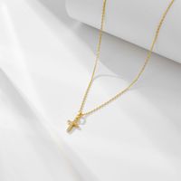 Sterling Silver 14K Gold Plated Rhodium Plated Simple Style Classic Style Solid Color Plating Inlay Zircon Pendant Necklace sku image 2