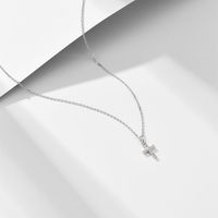 Sterling Silver 14K Gold Plated Rhodium Plated Simple Style Classic Style Solid Color Plating Inlay Zircon Pendant Necklace sku image 1