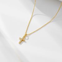 Sterling Silver 14K Gold Plated Rhodium Plated Simple Style Classic Style Solid Color Plating Inlay Zircon Pendant Necklace main image 9