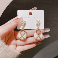 1 Pair Fashion Letter Square Heart Shape Inlay Imitation Pearl Alloy Artificial Gemstones Earrings sku image 55