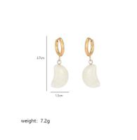 1 Pair Classical Exaggerated Simple Style Moon Polishing Stainless Steel Natural Stone 18K Gold Plated Drop Earrings main image 2
