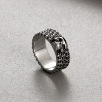 Hip-Hop Skull Stainless Steel Men's Rings main image 2