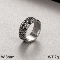 Hip-Hop Skull Stainless Steel Men's Rings sku image 4