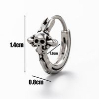 1 Piece Vintage Style Star Solid Color Skull Stainless Steel Ear Studs main image 9