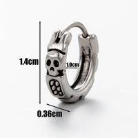 1 Piece Vintage Style Star Solid Color Skull Stainless Steel Ear Studs main image 10