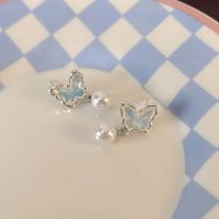 1 Pair Glam Shiny Butterfly Plating Alloy White Gold Plated Drop Earrings main image 1