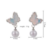 1 Pair Glam Shiny Butterfly Plating Alloy White Gold Plated Drop Earrings main image 2