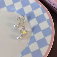 1 Pair Glam Shiny Butterfly Plating Alloy White Gold Plated Drop Earrings main image 5