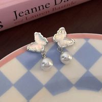 1 Pair Glam Shiny Butterfly Plating Alloy White Gold Plated Drop Earrings main image 7