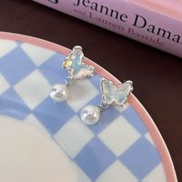 1 Pair Glam Shiny Butterfly Plating Alloy White Gold Plated Drop Earrings main image 10