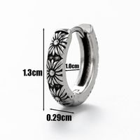 1 Piece Vintage Style Printing Solid Color Flower Stainless Steel Ear Studs main image 9