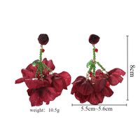 1 Pair Sexy Flower Cloth Drop Earrings main image 2