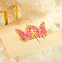 1 Pair Simple Style Classic Style Butterfly Plating 304 Stainless Steel Raffia 14K Gold Plated Ear Studs main image 5