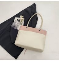 Frau Mittel Pu-Leder Farbblock Basic Quadrat Reißverschluss Handtasche main image 5