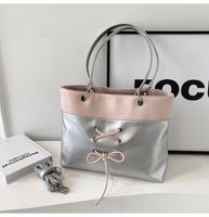 Women's Medium Pu Leather Color Block Basic Square Zipper Handbag main image 2