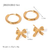 1 Pair Simple Style Classic Style Bow Knot Plating 304 Stainless Steel 18K Gold Plated Ear Studs sku image 1