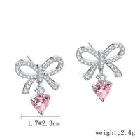 1 Pair Simple Style Classic Style Heart Shape Inlay Sterling Silver Zircon Ear Studs main image 2