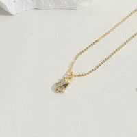 Copper 14K Gold Plated Vintage Style Simple Style Commute Hollow Out Inlay Penguin Round Fish Tail Zircon Pendant Necklace sku image 4
