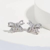 1 Pair Simple Style Classic Style Heart Shape Inlay Sterling Silver Zircon Ear Studs main image 5