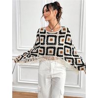 Women's Long Sleeve Sweaters & Cardigans Vintage Style Printing main image 5