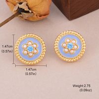 1 Pair Simple Style Classic Style Irregular Water Droplets Inlay Alloy Copper Pearl Ear Studs sku image 1