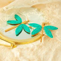 1 Pair Vacation Beach Dragonfly Plating 304 Stainless Steel 14K Gold Plated Drop Earrings sku image 4