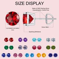 1 Pair Elegant Shiny Solid Color Plating Inlay Sterling Silver Zircon Silver Plated Ear Studs main image 2