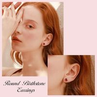 1 Pair Elegant Shiny Solid Color Plating Inlay Sterling Silver Zircon Silver Plated Ear Studs main image 5
