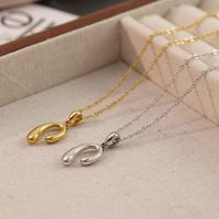 Stainless Steel White Gold Plated Gold Plated Vintage Style Simple Style Solid Color Plating Three-dimensional Pendant Necklace main image 4