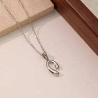 Stainless Steel White Gold Plated Gold Plated Vintage Style Simple Style Solid Color Plating Three-dimensional Pendant Necklace main image 5