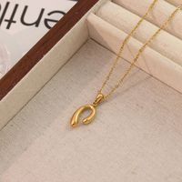 Stainless Steel White Gold Plated Gold Plated Vintage Style Simple Style Solid Color Plating Three-dimensional Pendant Necklace sku image 1