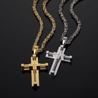 Hip-Hop Cross Titanium Steel Polishing Plating Men's Pendant Necklace main image 4