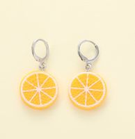 1 Piece Cute Funny Cartoon Orange Alloy Resin Drop Earrings main image 4