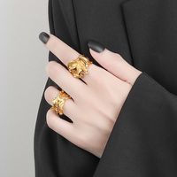Wholesale IG Style Geometric Copper Plating Open Rings main image 5