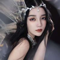Women's Fairy Style Princess Leaves Metal Plating Inlay Artificial Crystal Rhinestones Hair Band main image 1