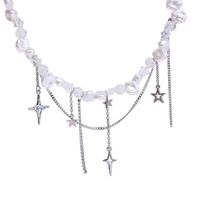 Sweet Cool Style Geometric Star Imitation Pearl Alloy Beaded Tassel Plating Women's Necklace main image 2
