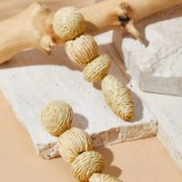 1 Pair Casual Simple Style Solid Color Raffia Drop Earrings main image 1